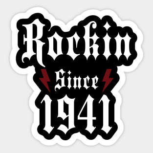 80th Birthday Gifts Men, Vintage, Rockin Since 1941 Sticker